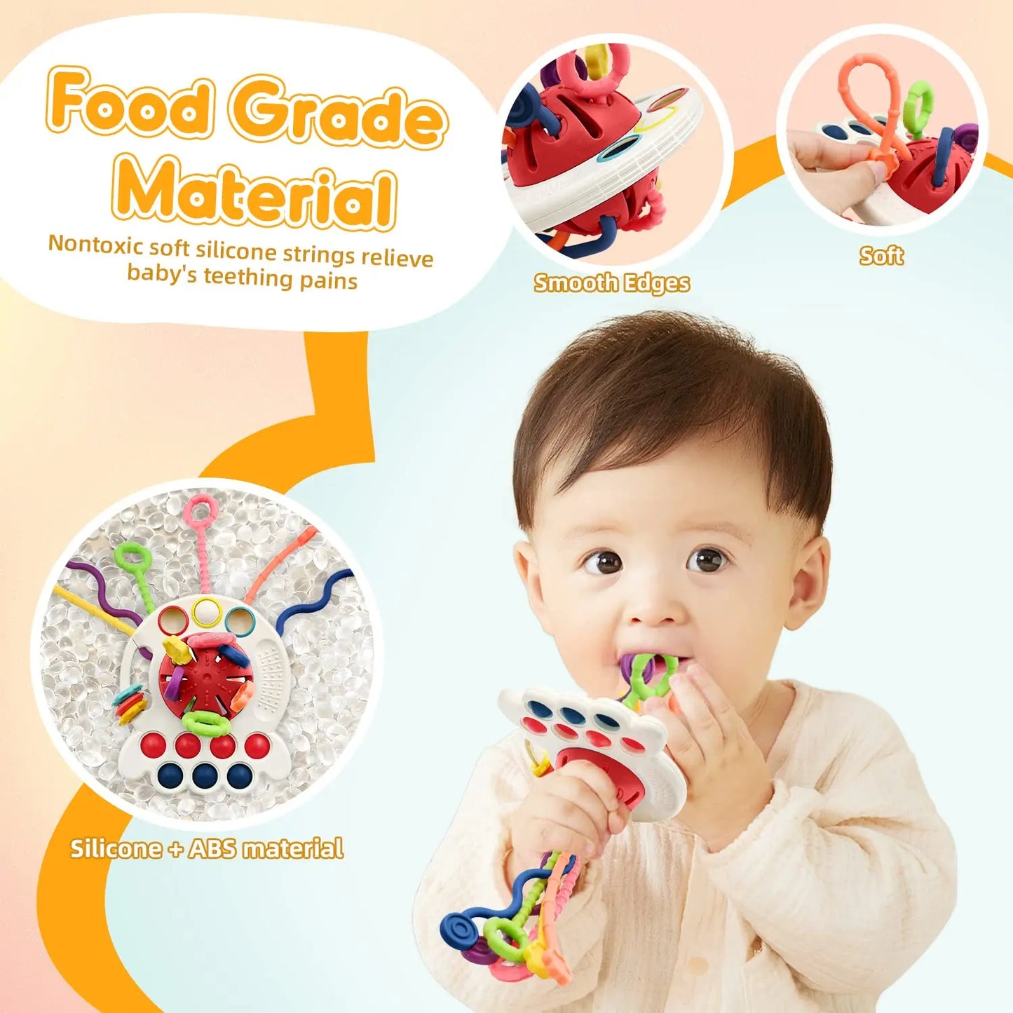 Baby Toys 0 12 Months Silicone Teething Toy Remote Control Shape Bear Teether Chew Toys Relief Teeth Gum Sensory Toys for Babies