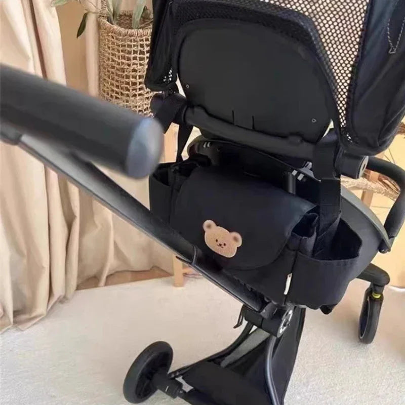 Baby Stroller Bag Pram Organizer Cartoon Bottle Holder Baby Stroller Accessories Hanging Caddy Storage Bag Mommy Bag