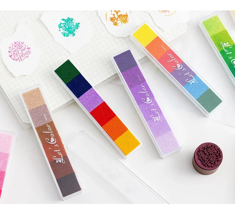 Journamm Finger Painting Kit Drawing Stencils Colorful Inkpad DIY Scrapbooking Creative Stationery Paint Tool School Supplies