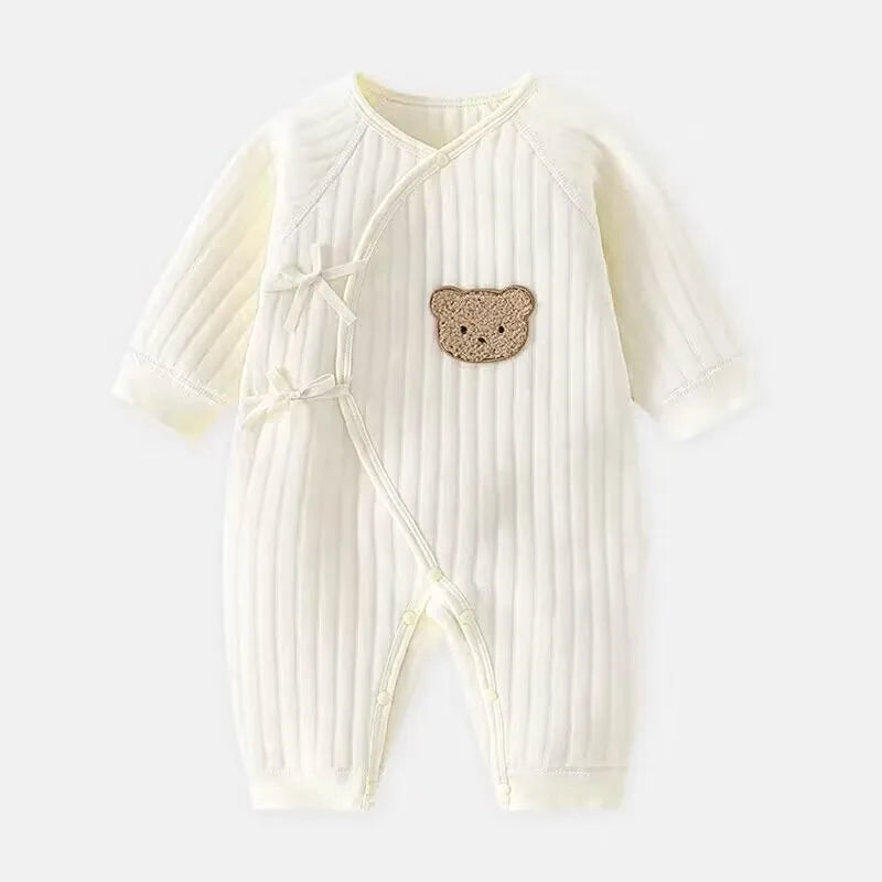 Boys Girls Bodysuit Newborn Winter Onesie Clothes Cotton Toddler Home Wear 0-6M Thickened Spring and Autumn Clothing