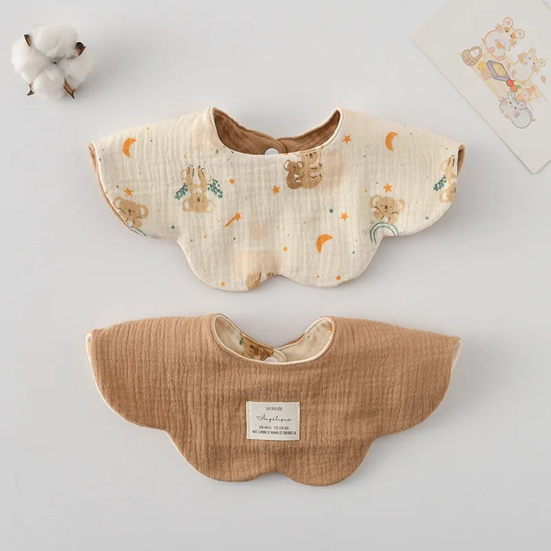 New Cute Cotton Baby Feeding Drool Bib Infants Two-sided Usable Saliva Towel Soft Burp Cloth For Newborn Toddler Kids Bibs