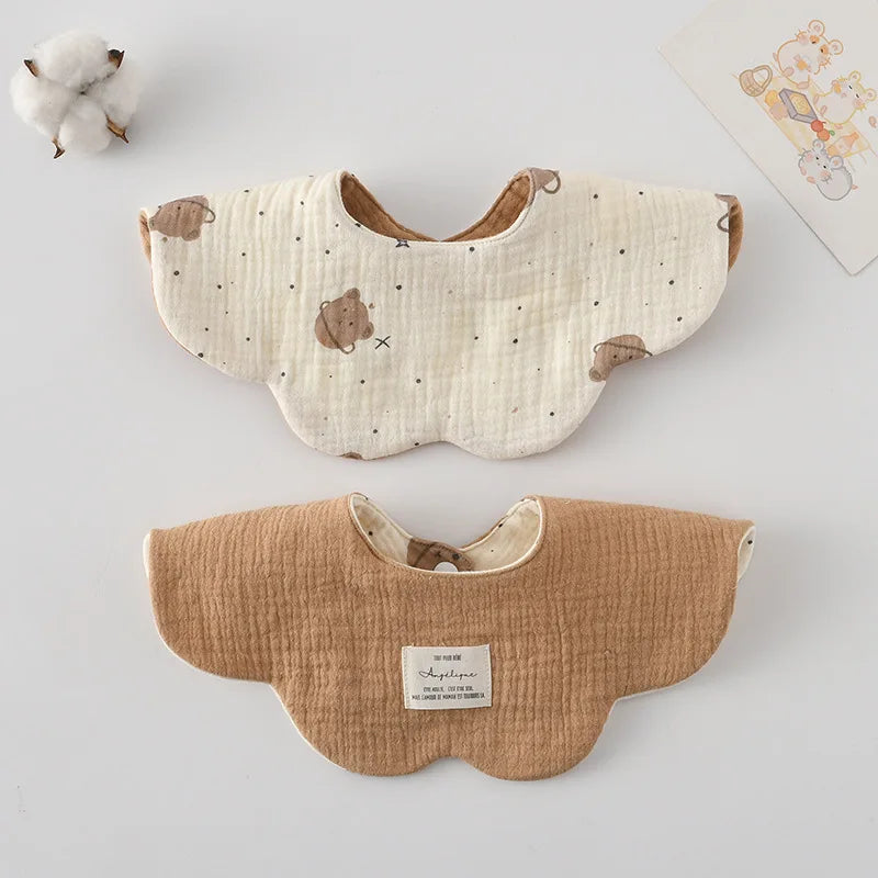 New Cute Cartoon Two-sided Usable Baby Feeding Drool Bib Infants Saliva Towel Cotton Burp Cloth For Newborn Toddler Kids Bibs