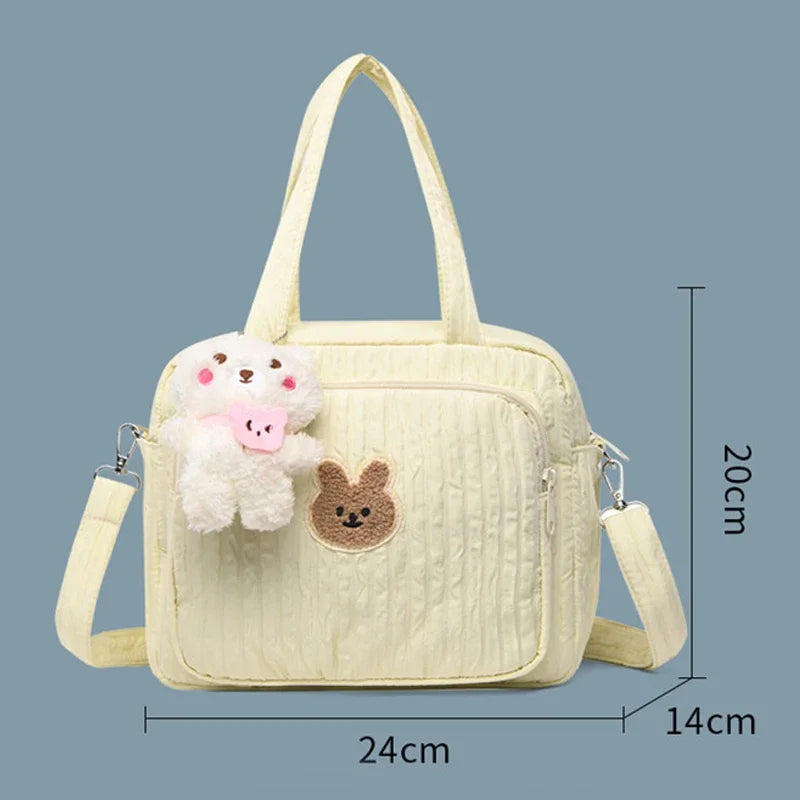 Baby Diaper Bags Maternity Mommy Bag Portable Multi-function Large Capacity Quilted Mom Travel Tote Bottle Storage with Pendant