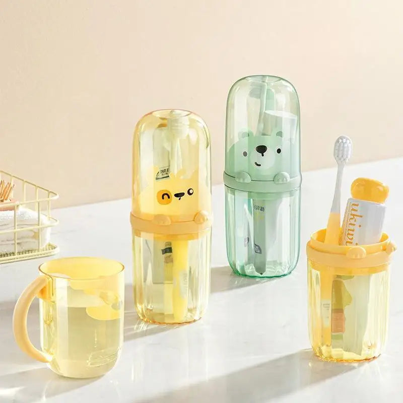 Travel Mouthwash Cup, Brushing Cup, Toothbrush, Toothbrush Cup, CHILDREN'S Set, Portable Home Washing and Toothpaste Storage