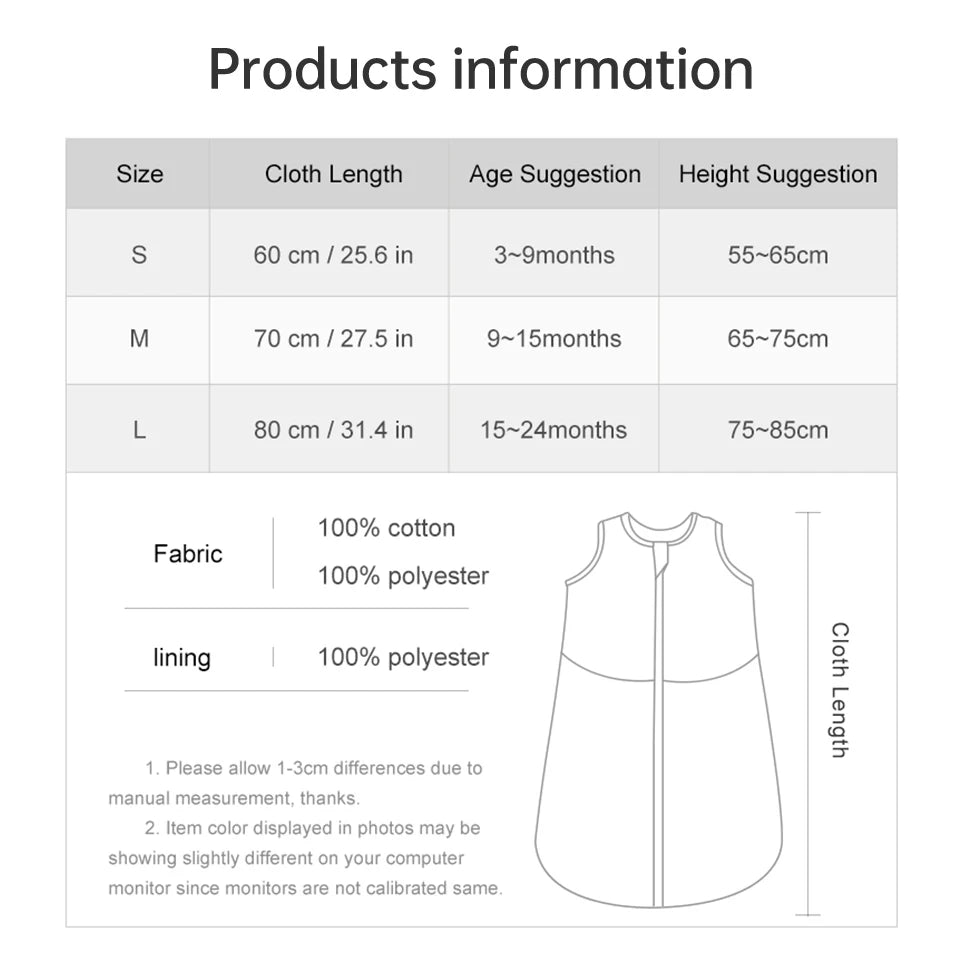 Baby Sleepsack 3-24Months Autumn Baby Sleeping Bag Blanket 1.5Tog Doudou Soft Feeling Starfish Shell Print Vest Style