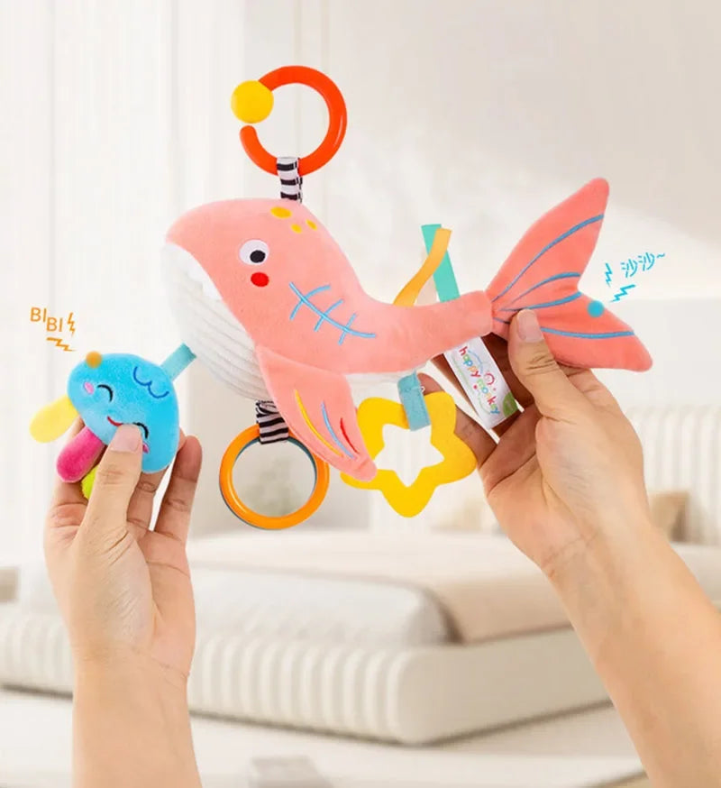 Soft Infant Crib Bed Stroller Mobile Hanging Rattle Baby Educational Toys Brain Developmental Hand Grip Cute Stuffed Animal Toys