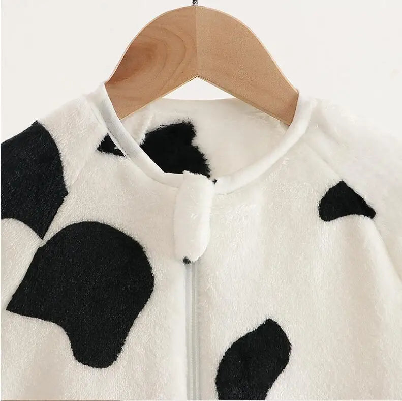 Coral Velvet Pajamas For Boys Girls Thick Flannel Onesies Toddles Warm Jumpsuits Kids Cartoon Blanket Autumn Winter Sleepwear