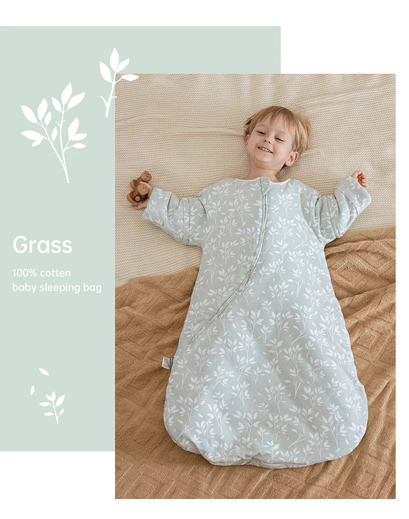 Sleeping Bag For Babies 0-24Months Thicker Winter Sleep Sack Removable Sleeves Kids Anti-Kick Prevent Cold Baby Blanket 3.5Tog