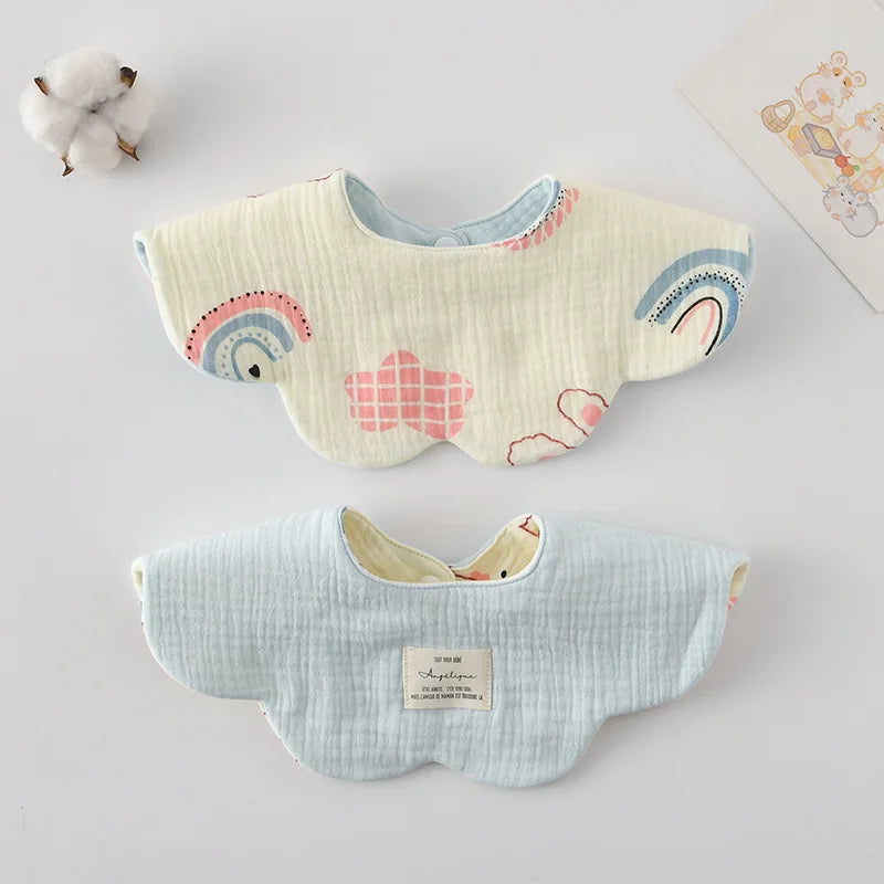 New Cute Cotton Baby Feeding Drool Bib Infants Two-sided Usable Saliva Towel Soft Burp Cloth For Newborn Toddler Kids Bibs