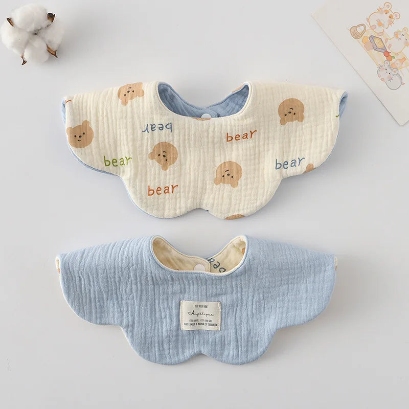 New Cute Cotton Baby Feeding Drool Bib Infants Two-sided Usable Saliva Towel Soft Burp Cloth For Newborn Toddler Kids Bibs