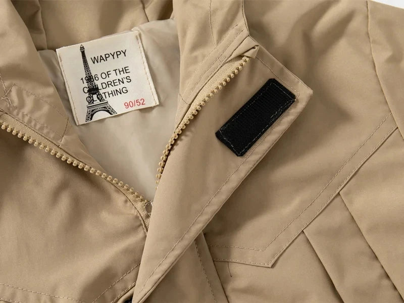 Kids Clothes Windbreaker Coats 2023 Spring Autumn New Boys Trench Jacket Children Windproof Hooded Outerwear 2-6 Years
