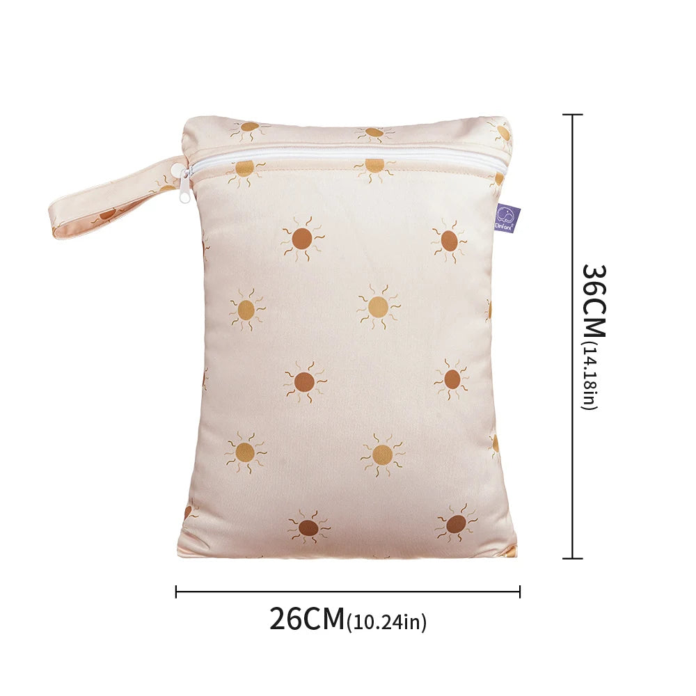 Elinfant Rainbow&Sun Pirnt 3PCS Portable Storage Bag Travel Wash Cosmetic Bag Waterproof Diaper Bag