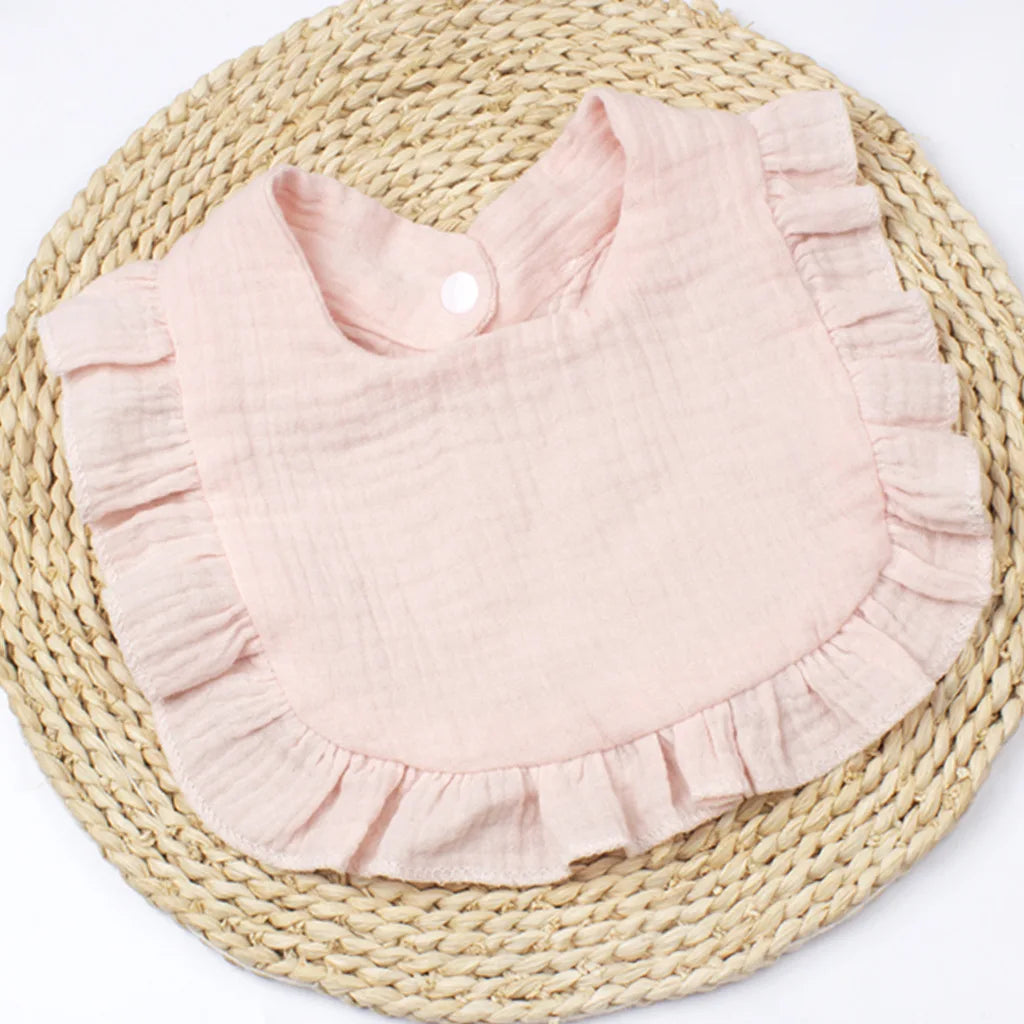 Gauze Bib for Boys Girls Pure Cotton Candy Colored Comfortable Saliva Bib Baby Solid Colored Lace Saliva Towel Baby Products