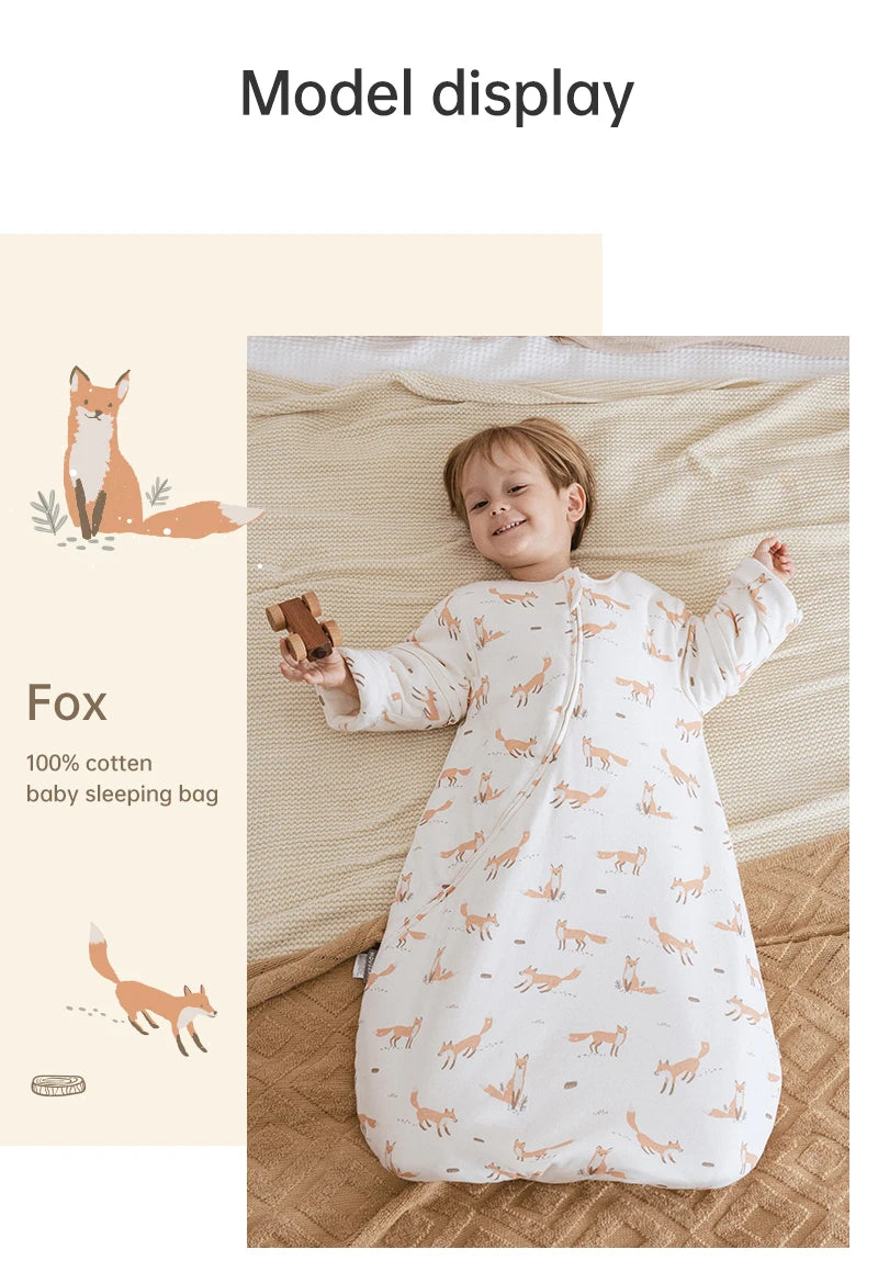 Sleeping Bag For Babies 0-24Months Thicker Winter Sleep Sack Removable Sleeves Kids Anti-Kick Prevent Cold Baby Blanket 3.5Tog