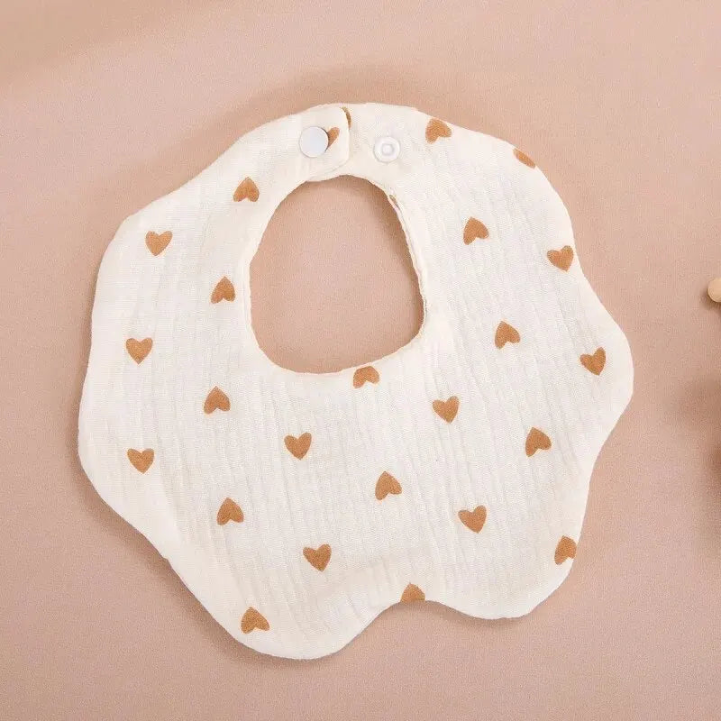 Wholesale Pure Cotton Printed Six-layer 360 Rotatable Baby Feeding Bibs Toddler Saliva Towel Infant Gauze Baby Bib