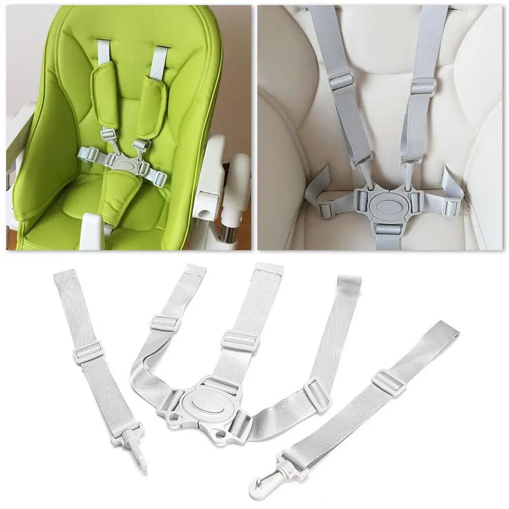 Child Dining Chair Belt Cross-shaped Design Baby 5 Point Harness High Chair Safe Belt Seat Belts For Strollers Car Seats