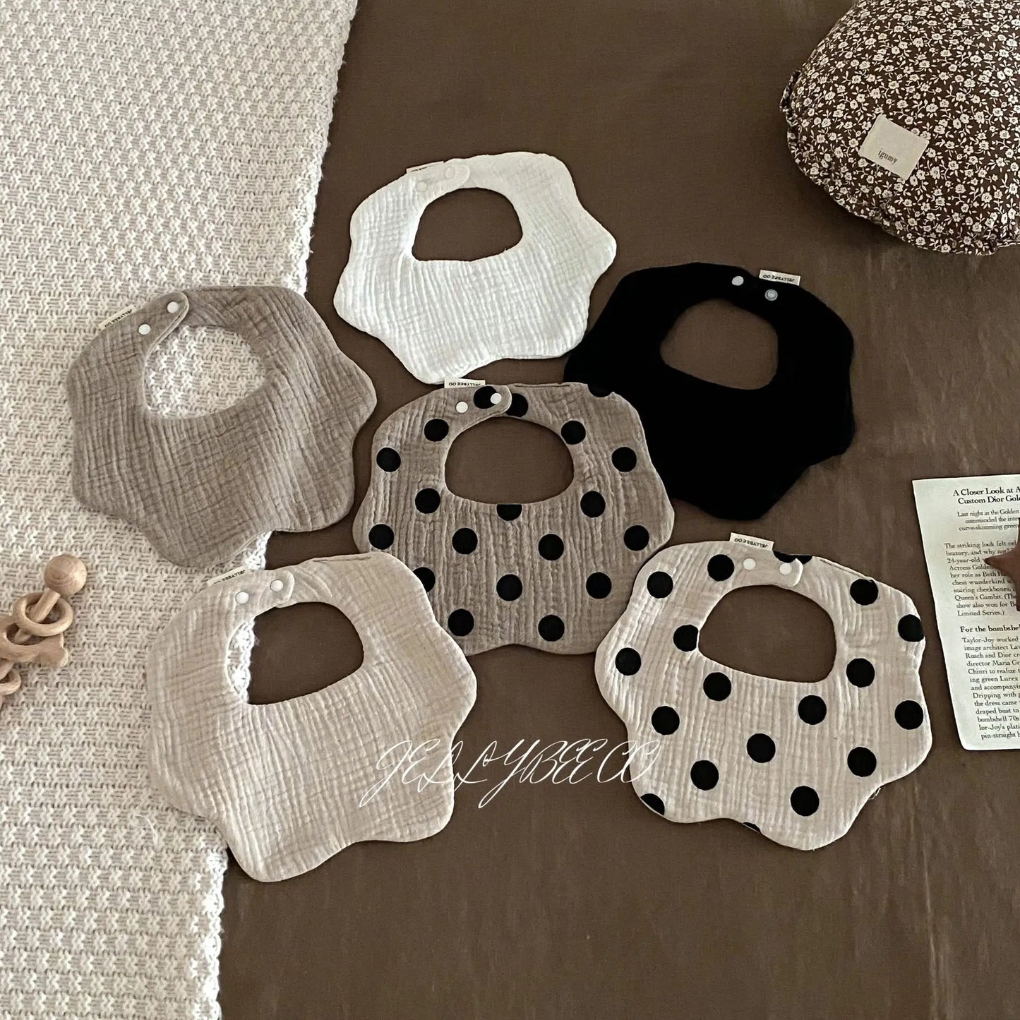 Boys and Girls Pure Cotton Candy Muslim Comfortable Saliva bib Baby Solid Lace Saliva Towel Saliva Towel Baby Supplies