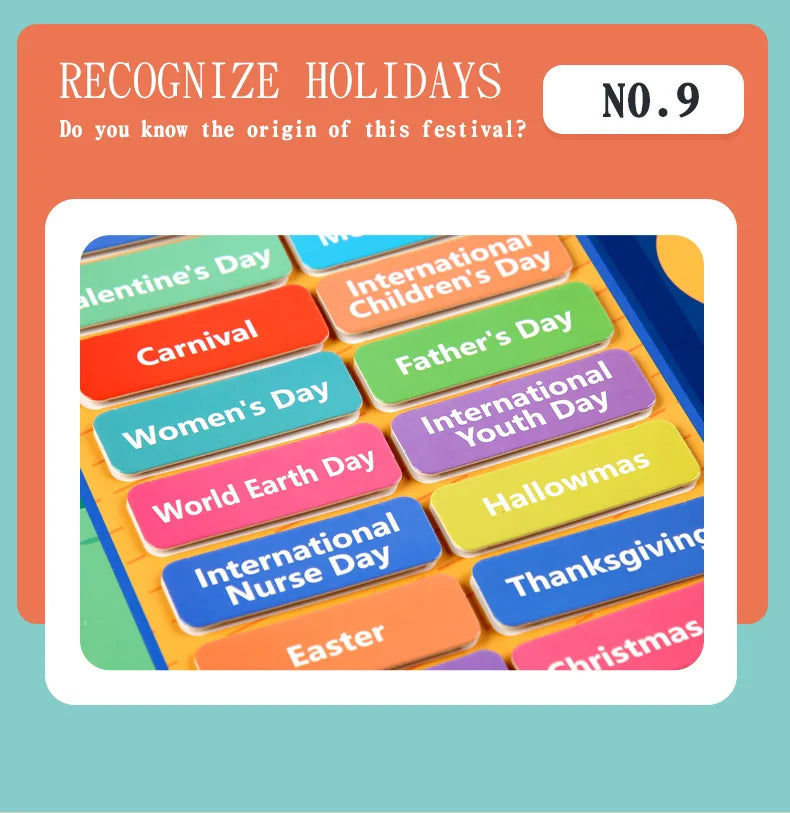 Kids Visual Schedule Daily Calendar Chart Busy Board Preschool Early Learning Toys Time Date Month Festival Weather Season Mood