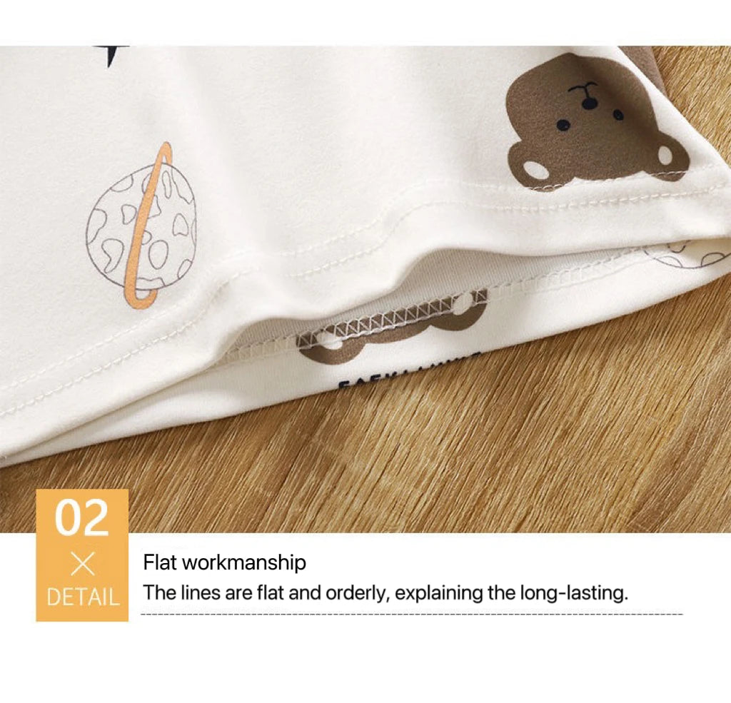 1pcs Children's Underwear Set Kids Soft Cotton Pajamas Boys Girls Baby Spring Autumn Cute Cartoon Long Sleeve Home Sleepwear