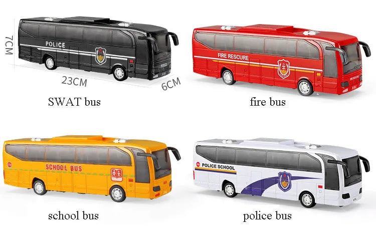 School Bus Toys Cars Plastics Little Cars City Bus With Sound And Light Up Friction Powered Cars Play Toys Gift For Kids