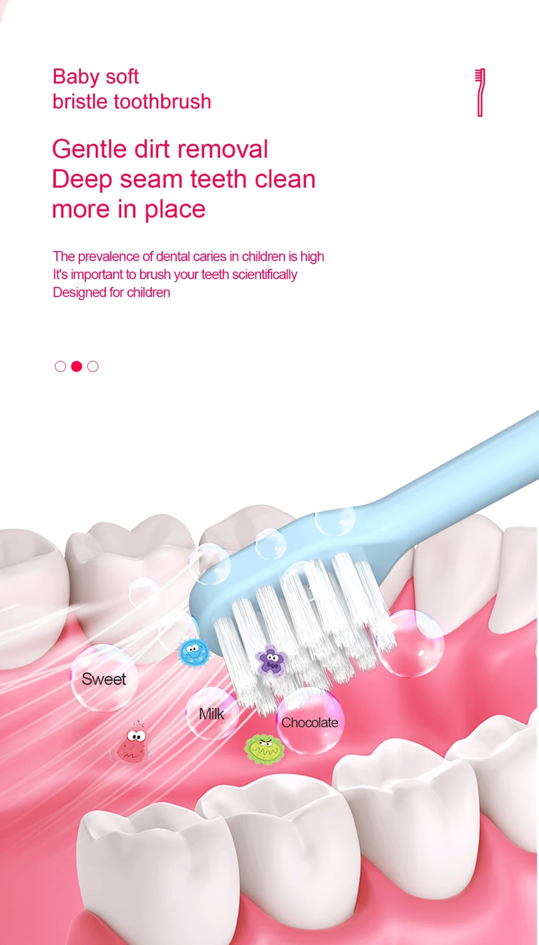 4/10 pcs Children's soft bristled toothbrush, cleaning and protecting gums, suitable for babies aged 6-12 years old