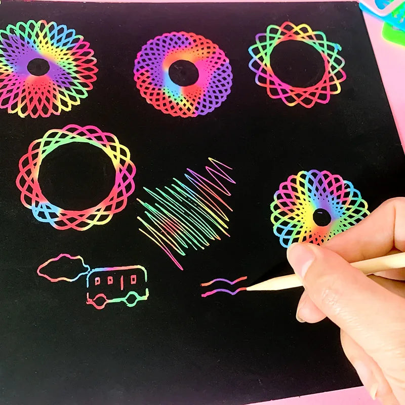 10pcs Children Scratch Montessori Drawing Toys DIY Paper Cartoon Art Painting Education Montessori Children Kids Baby Toy Gifts