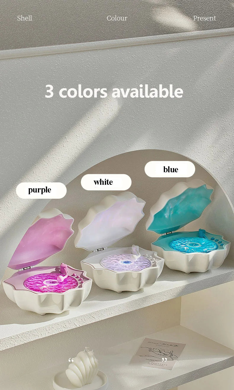 Portable Retro Bluetooth Speaker White Noise Sleep Aid Bluetooth Soundbar with Colorful Projection Light Wireless Music Player
