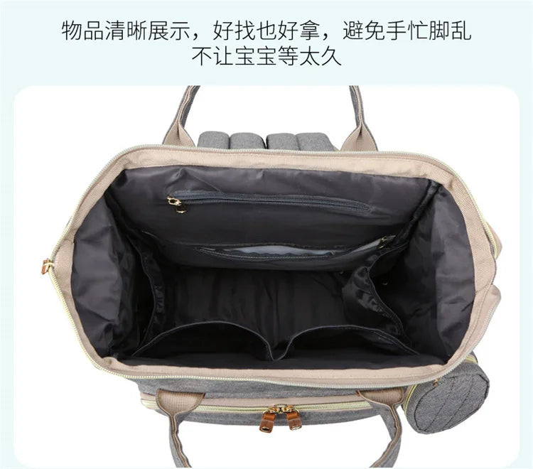 Mummy Backpack With Foldable Crib Soft Mattress Multifunctional Mommy Bags Baby Bottle Insulation Storage Bags Diaper Organizer
