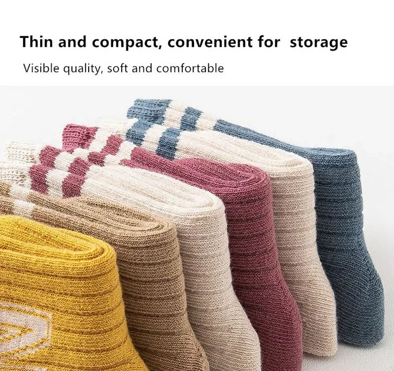 3Pairs/Lot Baby Letter Socks Knit Soft Cotton Sock Kids Long Knee High Socks Infant Toddler Baby Boys Girls Cute Stripe Socks