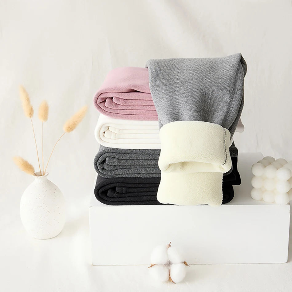 Thickened and Warm Girls Winter Fleece Long Pants Children Comfort Soft Leggings Kids Fashion Outerwear Bottoms School Clothes