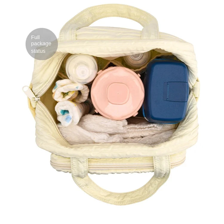 Baby Diaper Bags Maternity Mommy Bag Portable Multi-function Large Capacity Quilted Mom Travel Tote Bottle Storage with Pendant