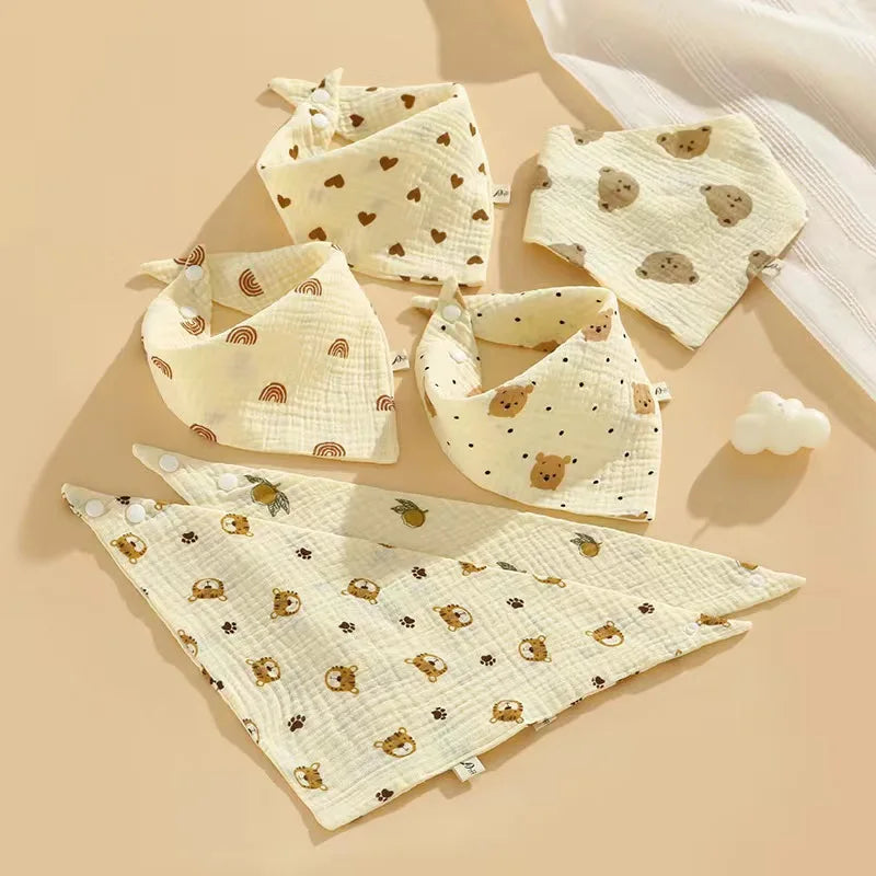 New Baby Cotton Soft Soothe Appease Square Towels Infant Color Matching Bandana Handkerchief Muslin Burp Cloths Feeding Bibs