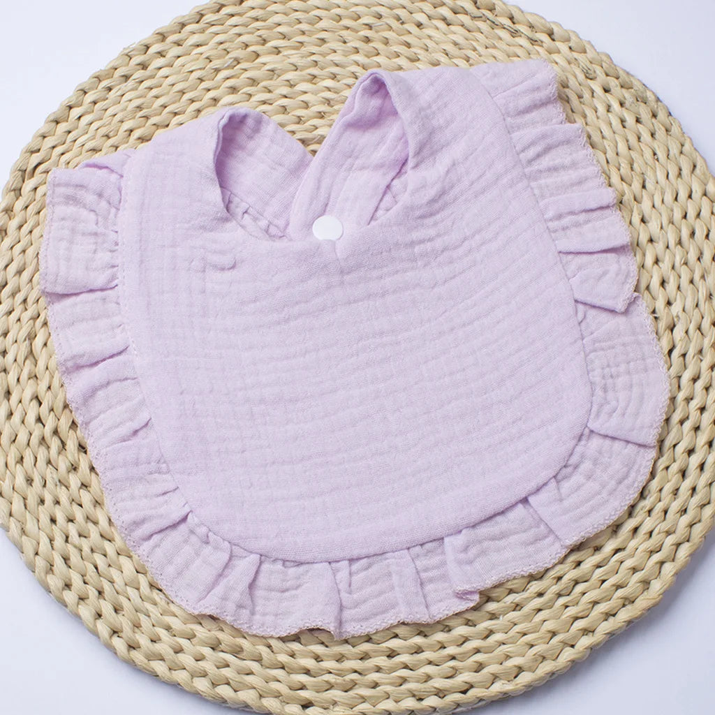 Gauze Bib for Boys Girls Pure Cotton Candy Colored Comfortable Saliva Bib Baby Solid Colored Lace Saliva Towel Baby Products