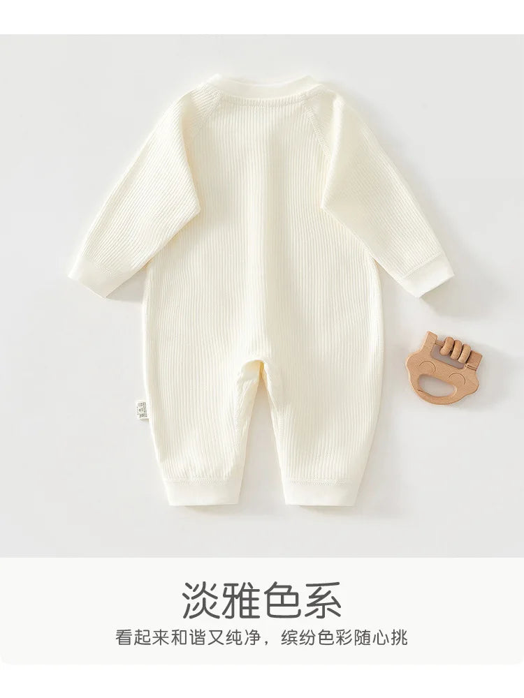AYNIGIELL Baby Jumpsuit Spring and Autumn Sleepwear Pure Cotton Newborn Clothes 0-18 Months Newborn Boys and Girls Jumpsuit