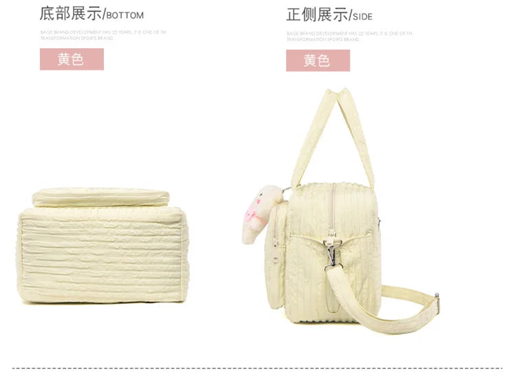 Baby Diaper Bags Maternity Mommy Bag Portable Multi-function Large Capacity Quilted Mom Travel Tote Bottle Storage with Pendant