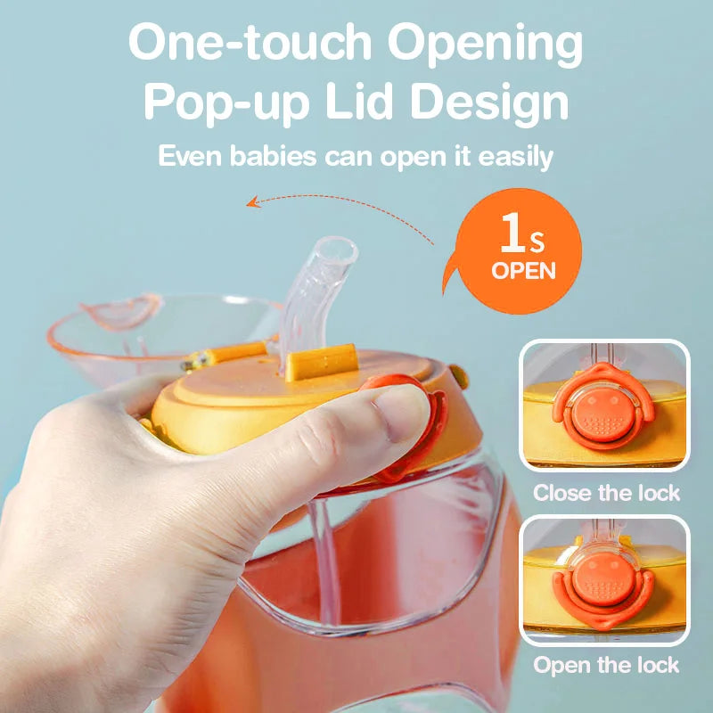 Dr.isla Kids Water Sippy Cup With Straw Cartoon Leakproof Water Bottles Outdoor Portable Drink Bottle Children's Lovely Cup