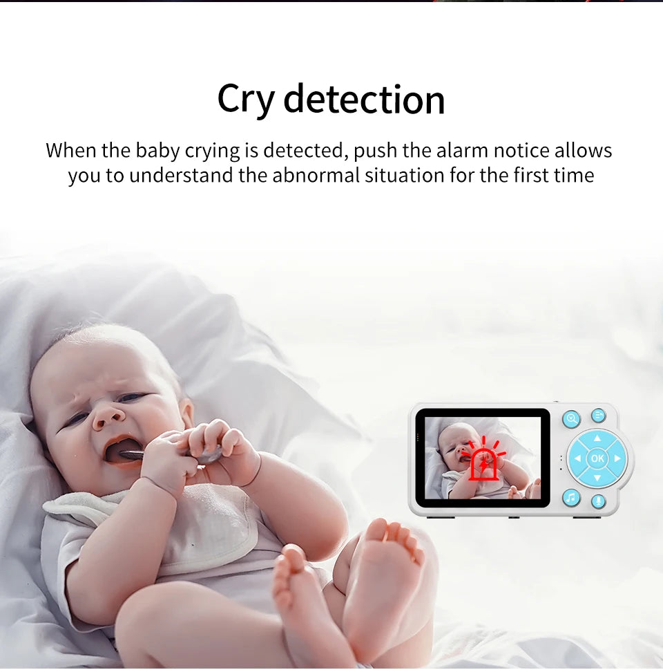 Baby Care Infrared Night Vision Breastfeeding Reminder Temperature Detection Lullaby Wireless Connection Video Surveillance