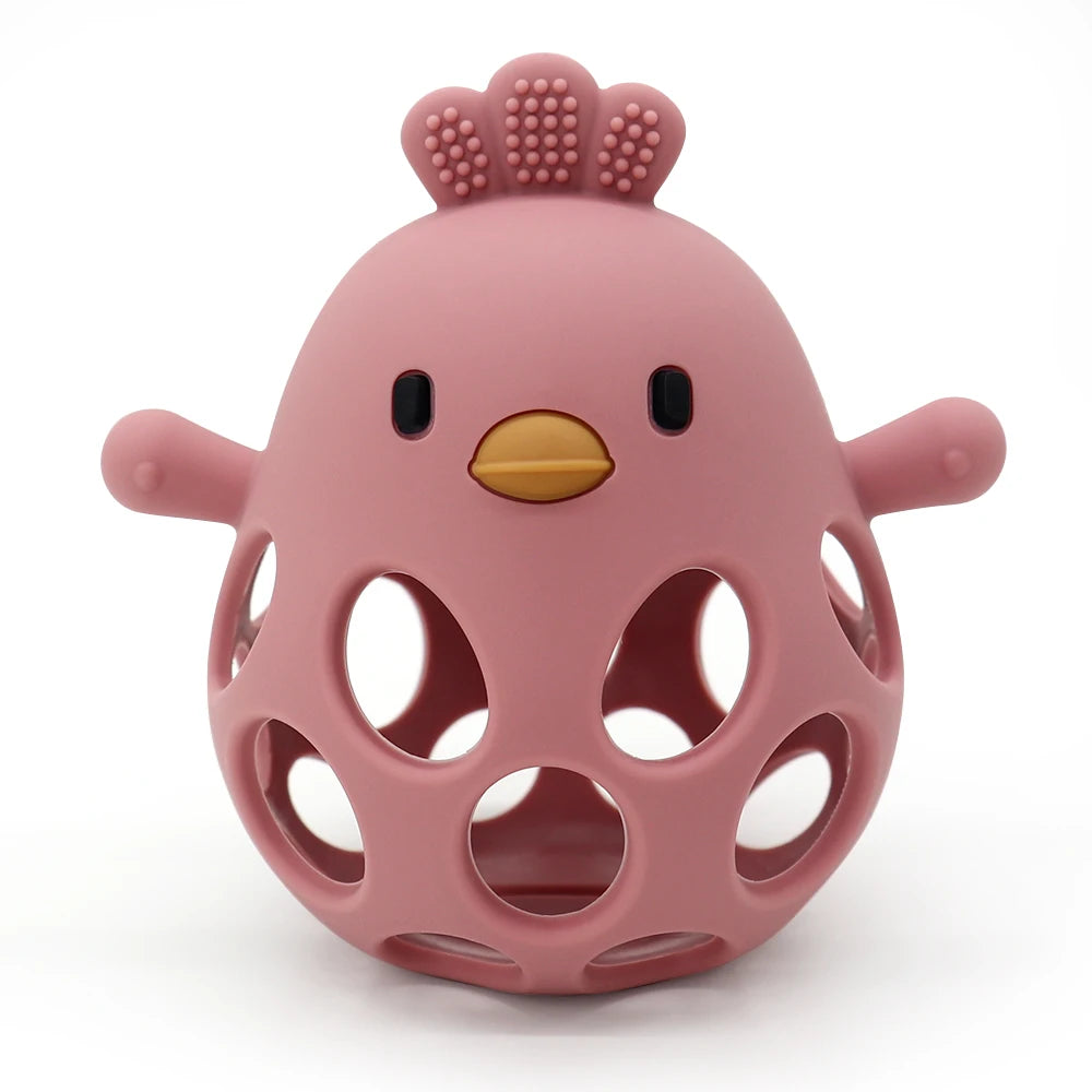 1PC Silicone Baby Teething Toys Hollow Out Baby Items Cartoon Chick Shape Baby Toys Nursing Baby Products Soft Baby Stuff