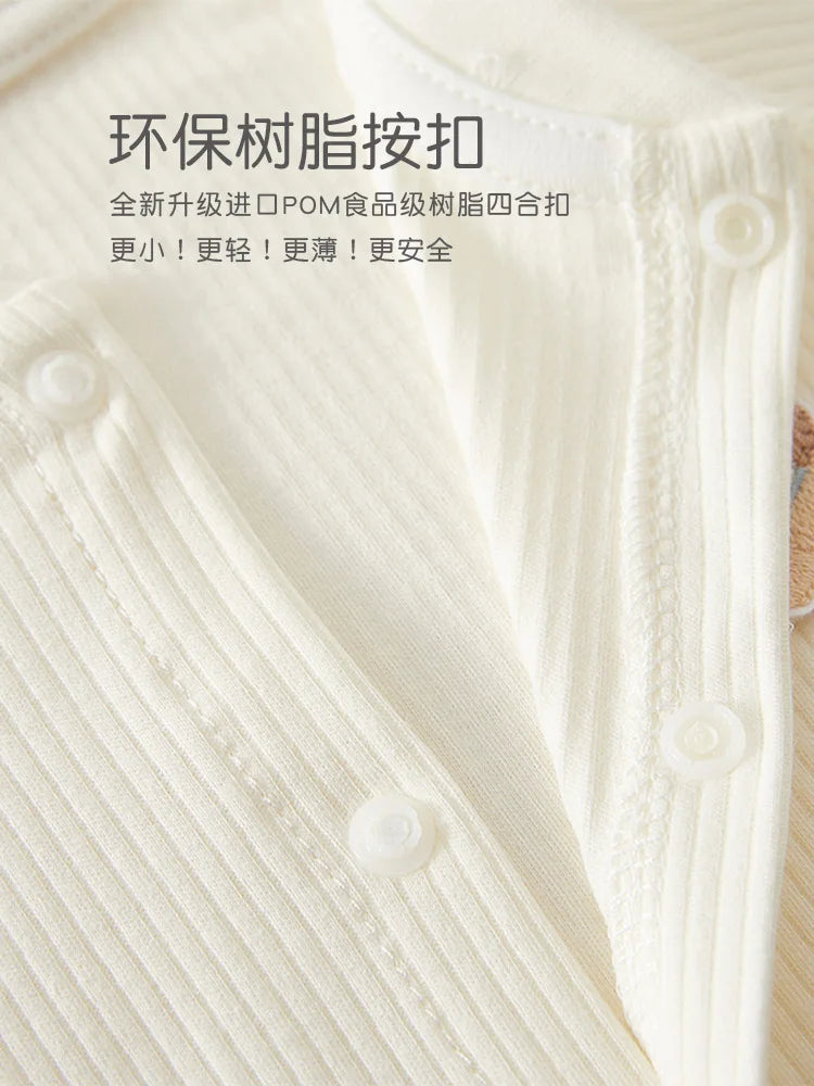 AYNIGIELL Baby Jumpsuit Spring and Autumn Sleepwear Pure Cotton Newborn Clothes 0-18 Months Newborn Boys and Girls Jumpsuit