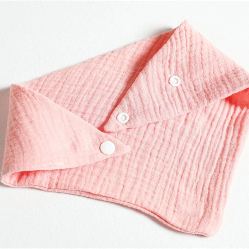 5Pcs Feeding Drool Bibs Cotton Accessories Newborn Solid Color Button Soft Towel Baby Bibs