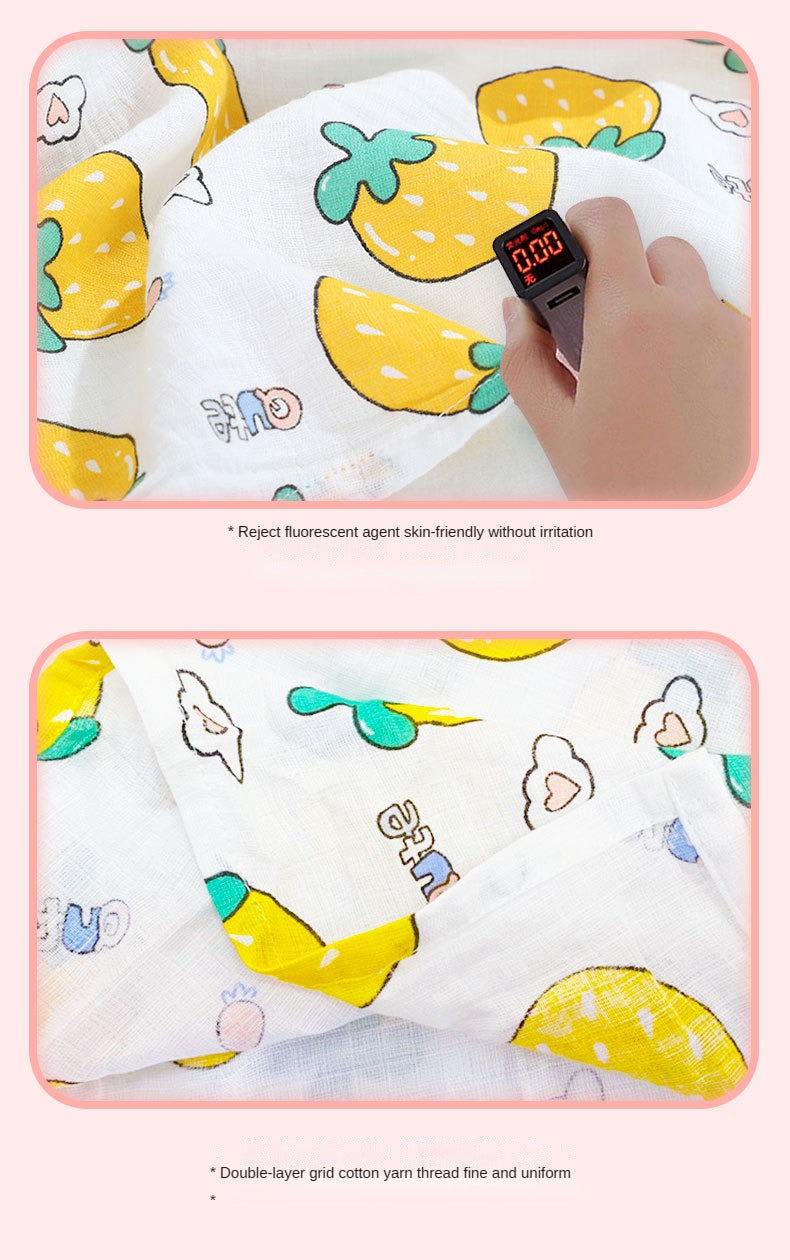 Baby Bath Towel Kids Bathrobe Child Blanket Wrap for Newborn Infant Toddler Boys Girls Gauze Cotton 110*110cm
