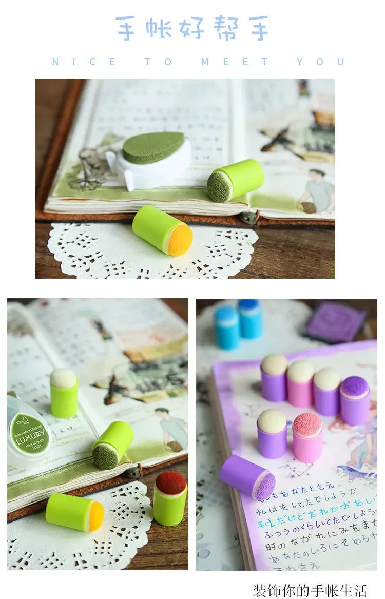 Journamm Finger Painting Kit Drawing Stencils Colorful Inkpad DIY Scrapbooking Creative Stationery Paint Tool School Supplies