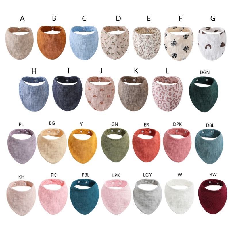 Baby Infant Cotton Bib Solid Color Scarf Feeding Saliva Towel Bandana Burp Cloth Boy Girl Babies Accessories Newborn