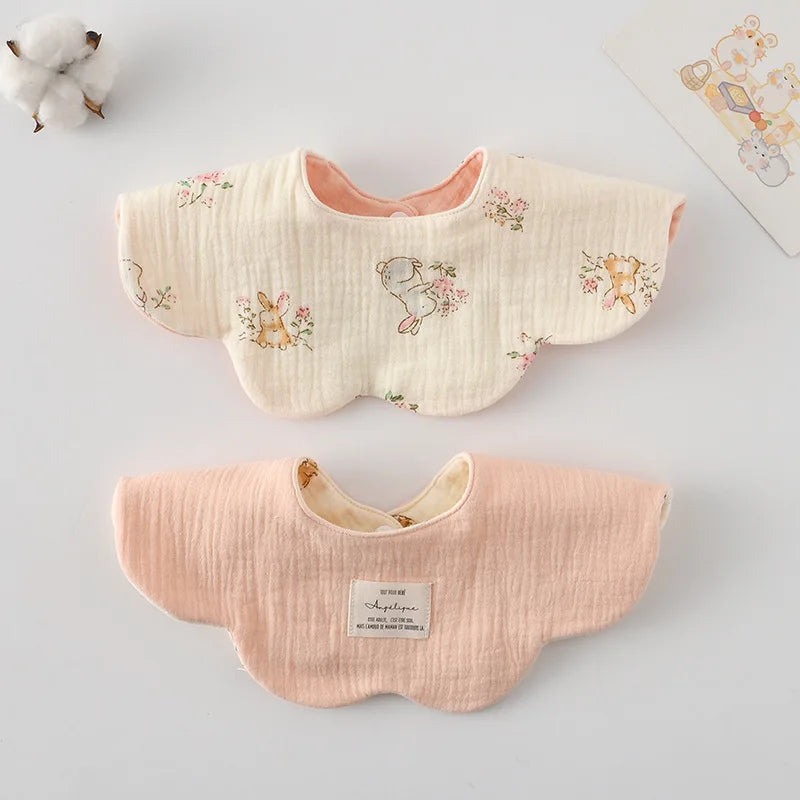 New Cute Cotton Baby Feeding Drool Bib Infants Two-sided Usable Saliva Towel Soft Burp Cloth For Newborn Toddler Kids Bibs