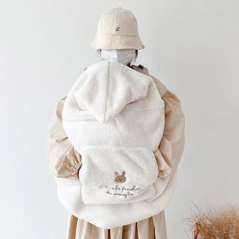 ins cartoon bear plush baby blanket baby stroller windproof blanket travel out portable warm baby swaddle blanket