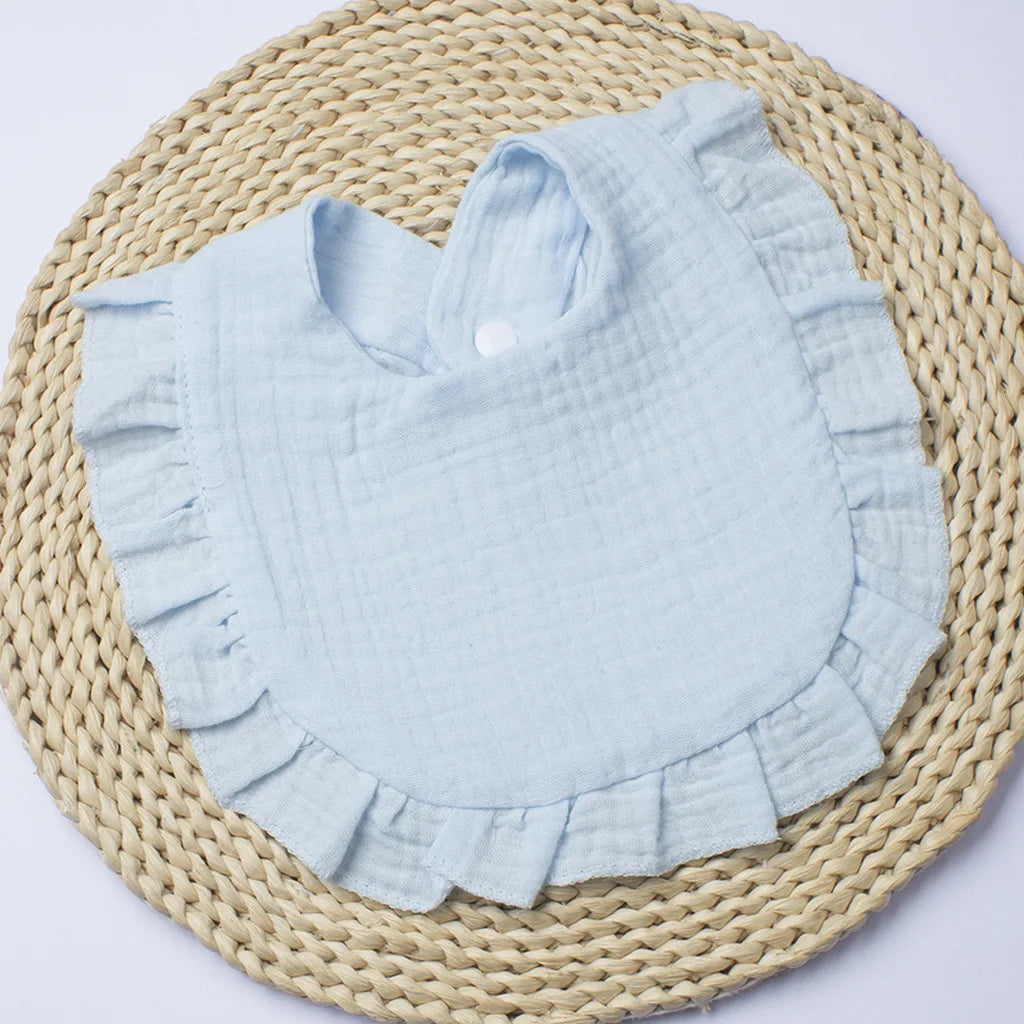Gauze Bib for Boys Girls Pure Cotton Candy Colored Comfortable Saliva Bib Baby Solid Colored Lace Saliva Towel Baby Products