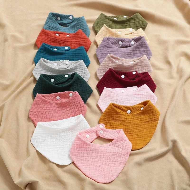 Baby Infant Cotton Bib Solid Color Scarf Feeding Saliva Towel Bandana Burp Cloth Boy Girl Babies Accessories Newborn