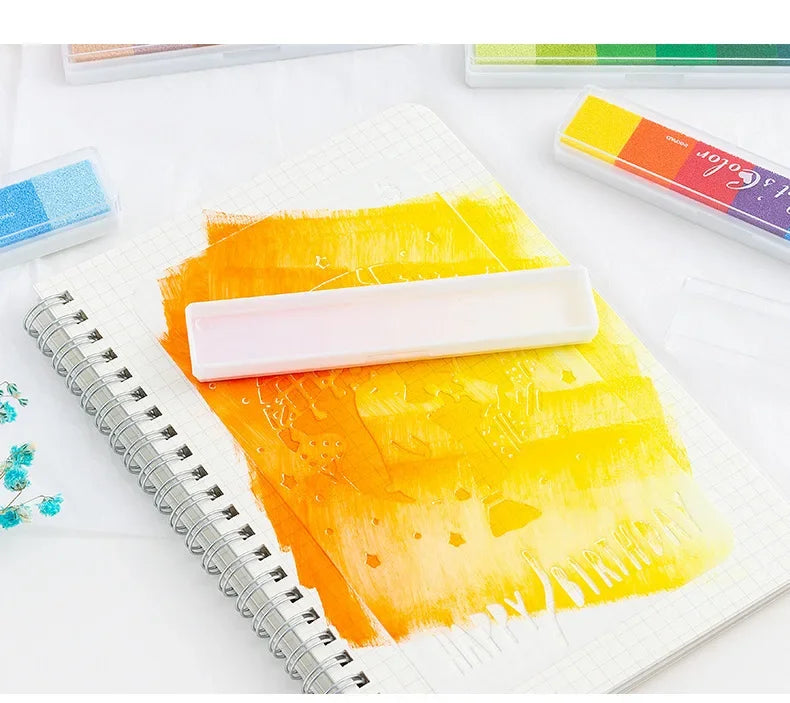 Journamm Finger Painting Kit Drawing Stencils Colorful Inkpad DIY Scrapbooking Creative Stationery Paint Tool School Supplies