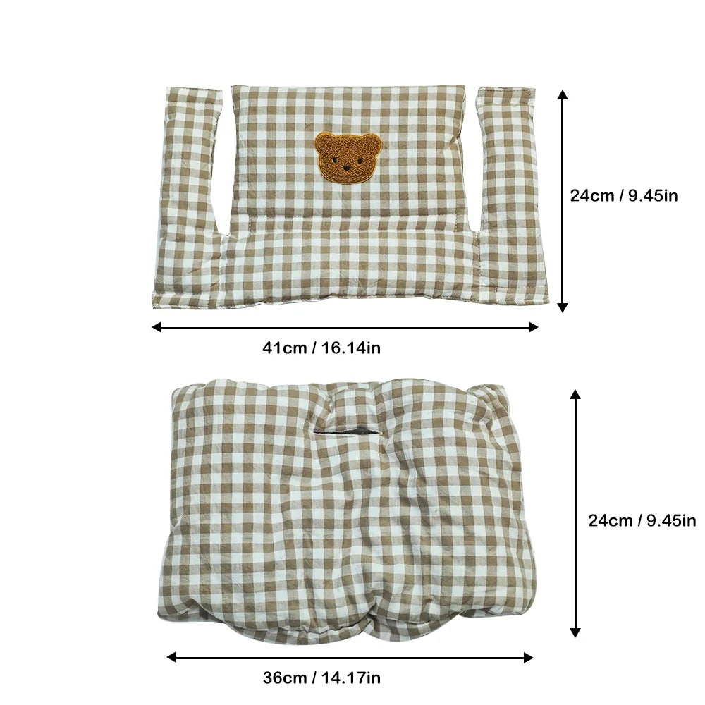 Soft Seat Cushion for Infants, Baby High Chair Cushion, Cartoon Bear Chair Back Cushion and Seat Cushion, High Chair Accessories