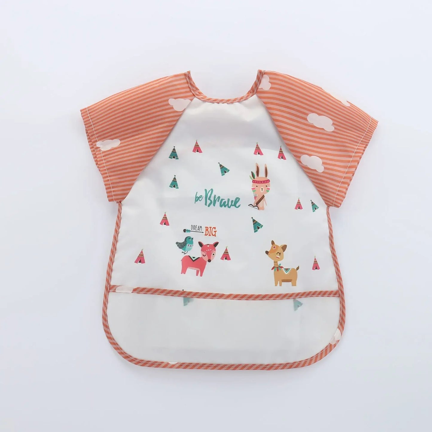 0-3Y Boys Girls Burp Clothes Waterproof Eating Smock Infant Toddler Baby Cartoon Sleeveless Art Apron Animal Smock Soft Baby Bib